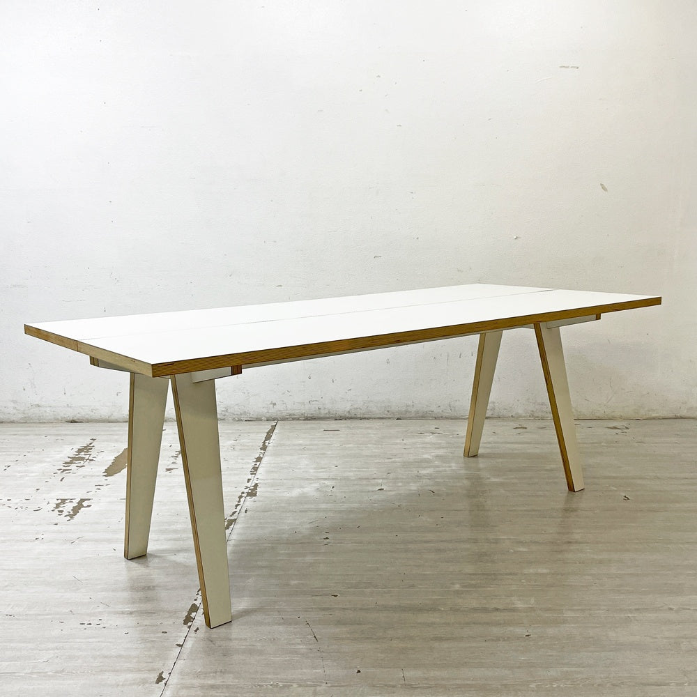 トーヨー Tojo シュテック Steck ダイニングテーブル プライウッド メラミン化粧板 W200cm ミッドセンチュリーデザイン ドイツ ●