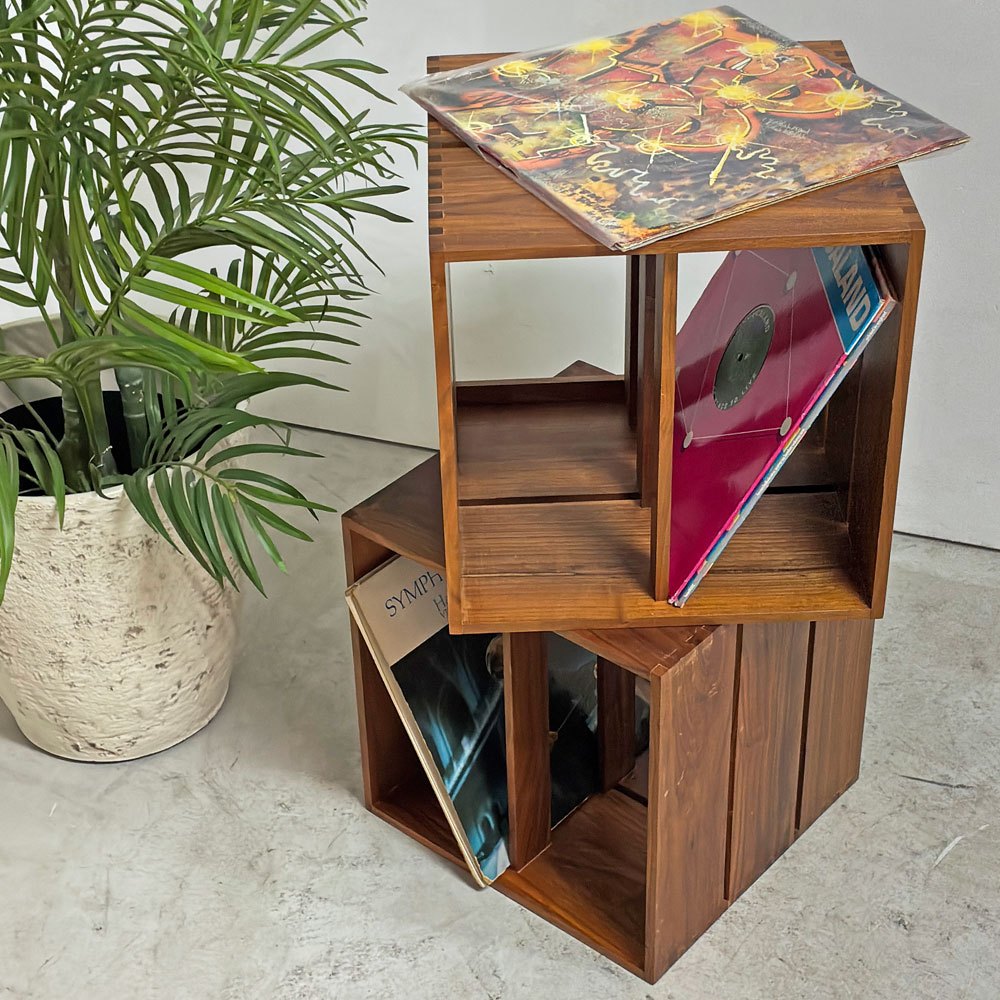 アコースティックデザイン Acoustic Design レコード収納ボックス ウォールナット材 B ●