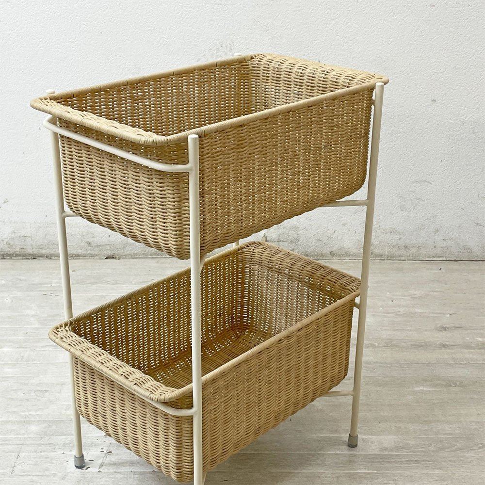 イデー IDEE ワラビー WALLABY バスケットスタンド BASKET STAND ラタン スチール ホワイト ●