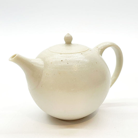 加藤財 Takara Kato 白丸 急須 小 後手 白磁 陶磁器 ティーポット茶器 H9cm 現代作家 美品 ★