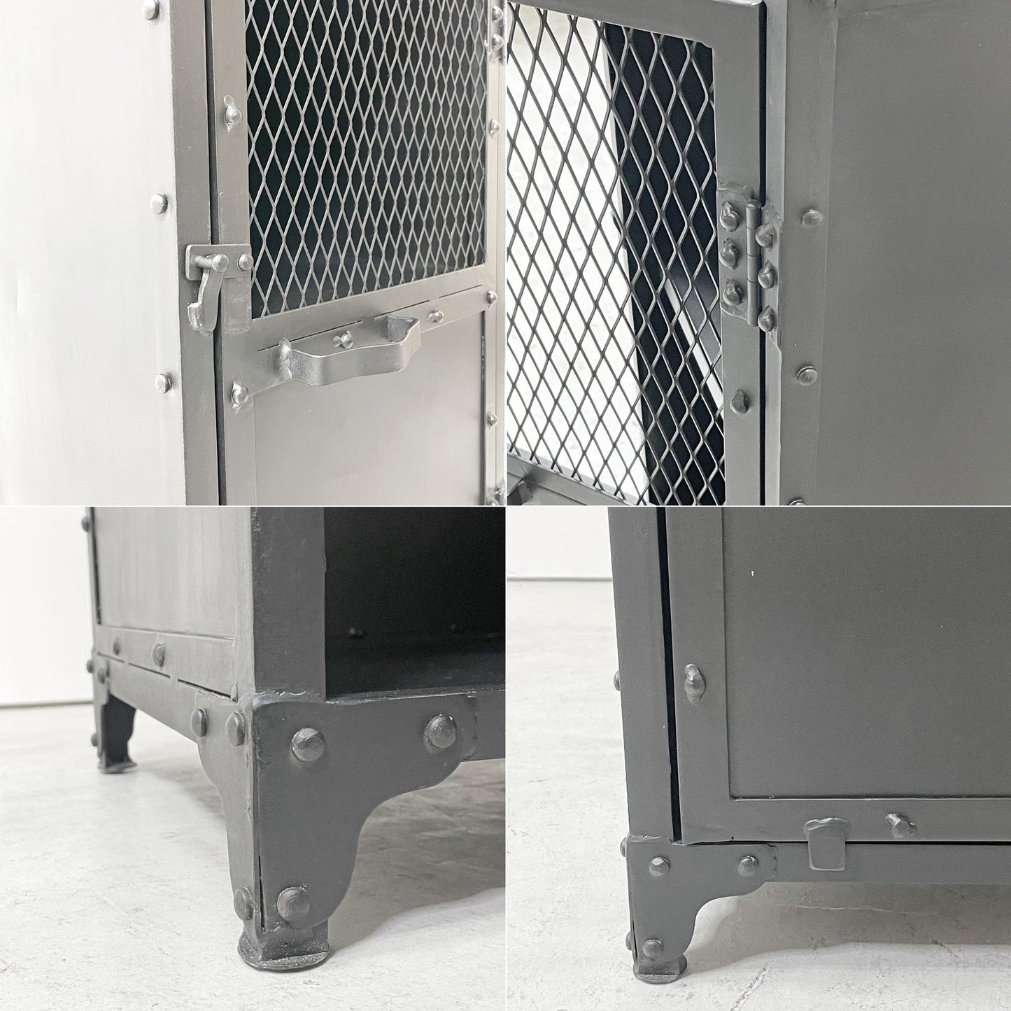アナザーライフ Another Life アイアンサイドキャビネット IRON SIDE CABINET シェルフ 2段 1ドア ブラック インダストリアル 工業系 定価￥52,800- ●