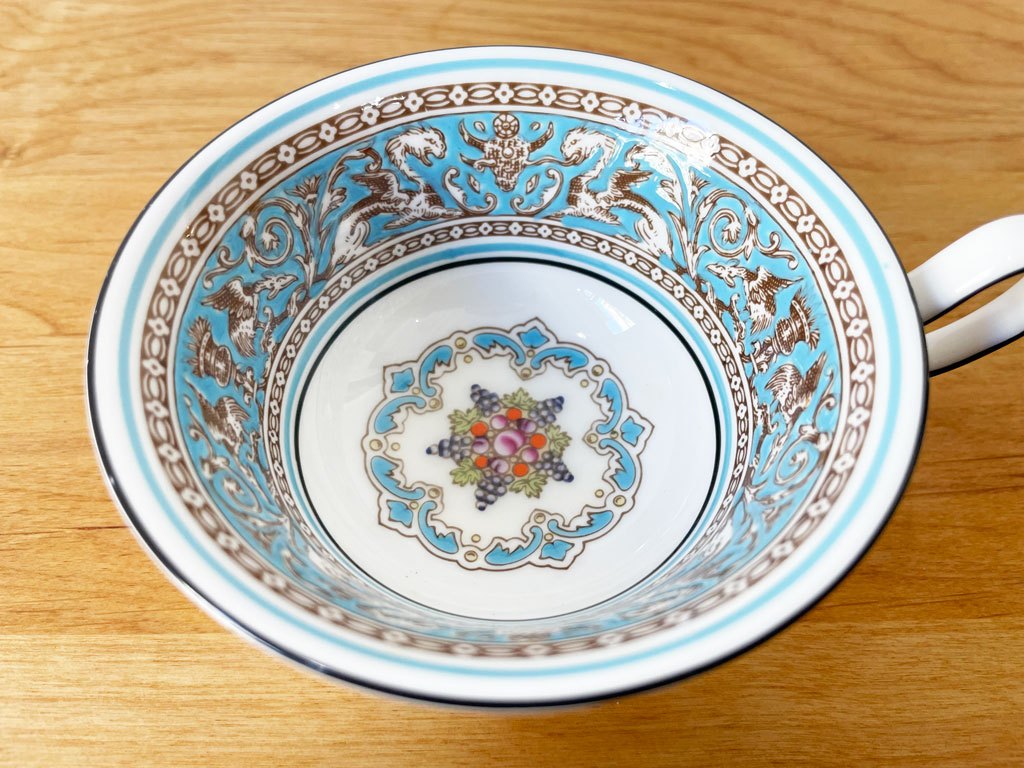 ウェッジウッド WEDGEWOOD フロレンティーン ターコイズ Florentine Turquoise ティーカップ&ソーサー C&S 英国 ★