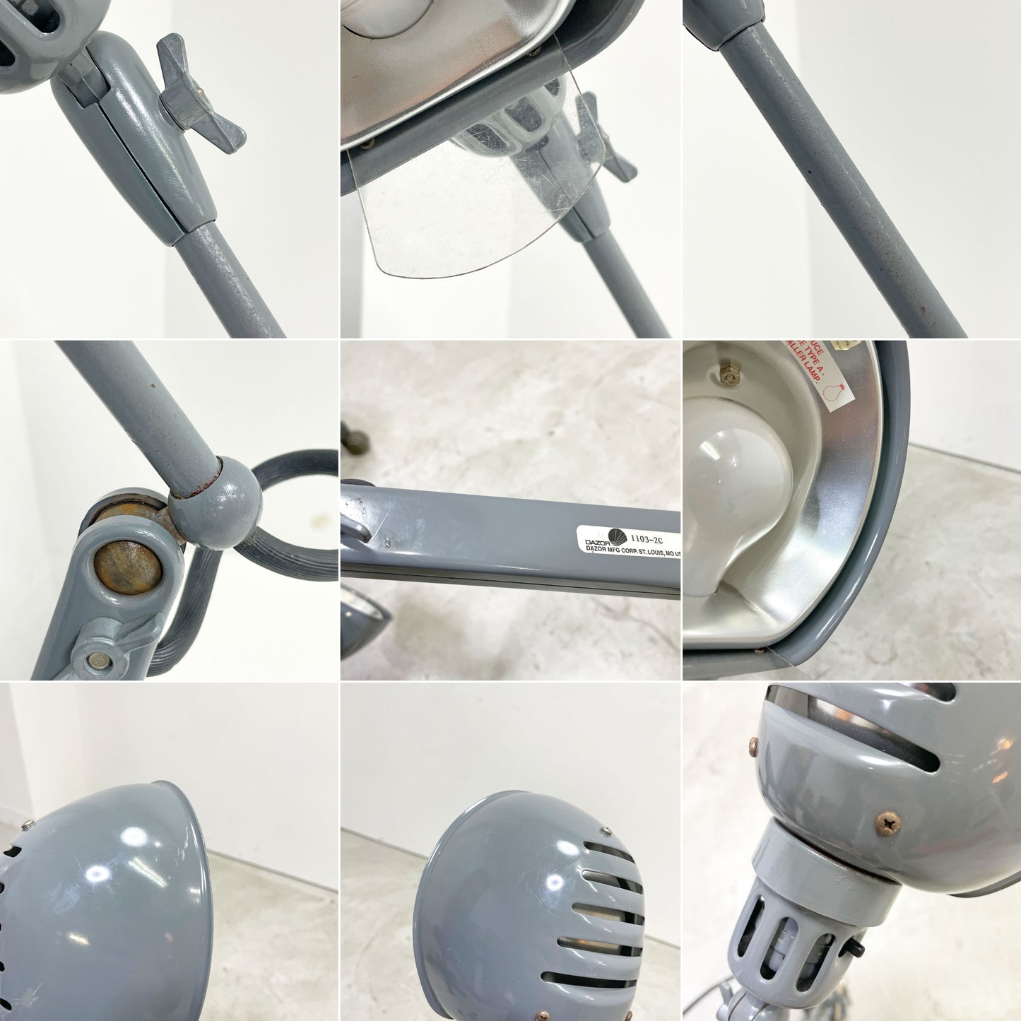 デイザー DAZOR クランプ デスクライト USビンテージ vintage インダストリアル 工業系 パシフィックファニチャーサービス P.F.S 取扱い 現状品 ●