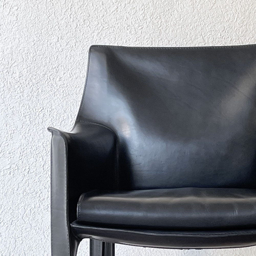 カッシーナ Cassina 414 CAB ラウンジチェア アームチェア 1シーター キャブチェア 本革 マリオ・ベリーニ 参考価格約65万 ◇