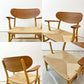 カールハンセン＆サン Carl Hansen & Son CH22 ラウンジチェア オーク材 × チーク材 ミックスコンビネーション オイルフィニッシュ ハンス・J・ウェグナー 未使用保管品 定価492,800円 ●