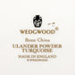 ウェッジウッド WEDGWOOD ユーランダーパウダー Wedgwood Ulander powder スクエア サービングプレート B&Bプレート ターコイズ 金彩 壺ロゴ 英国 廃番 ●