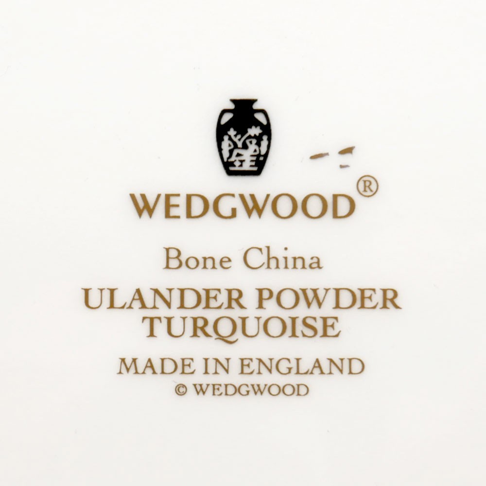 ウェッジウッド WEDGWOOD ユーランダーパウダー Wedgwood Ulander powder スクエア サービングプレート B&Bプレート ターコイズ 金彩 壺ロゴ 英国 廃番 ●