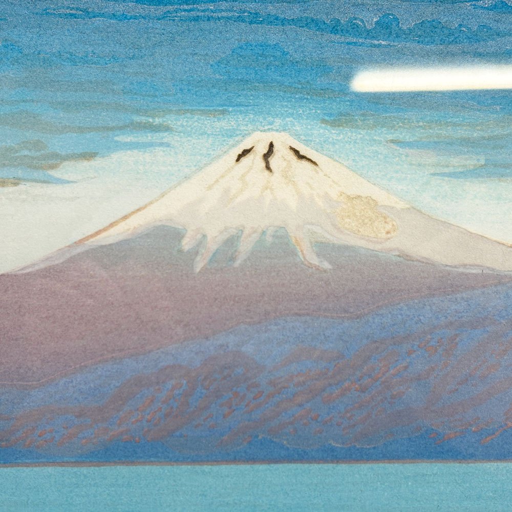 浦田周社 木版画 大瀬崎の春 46/380 54.5×35cm（スクリーンサイズ） 1993年 額装品 箱付 ●