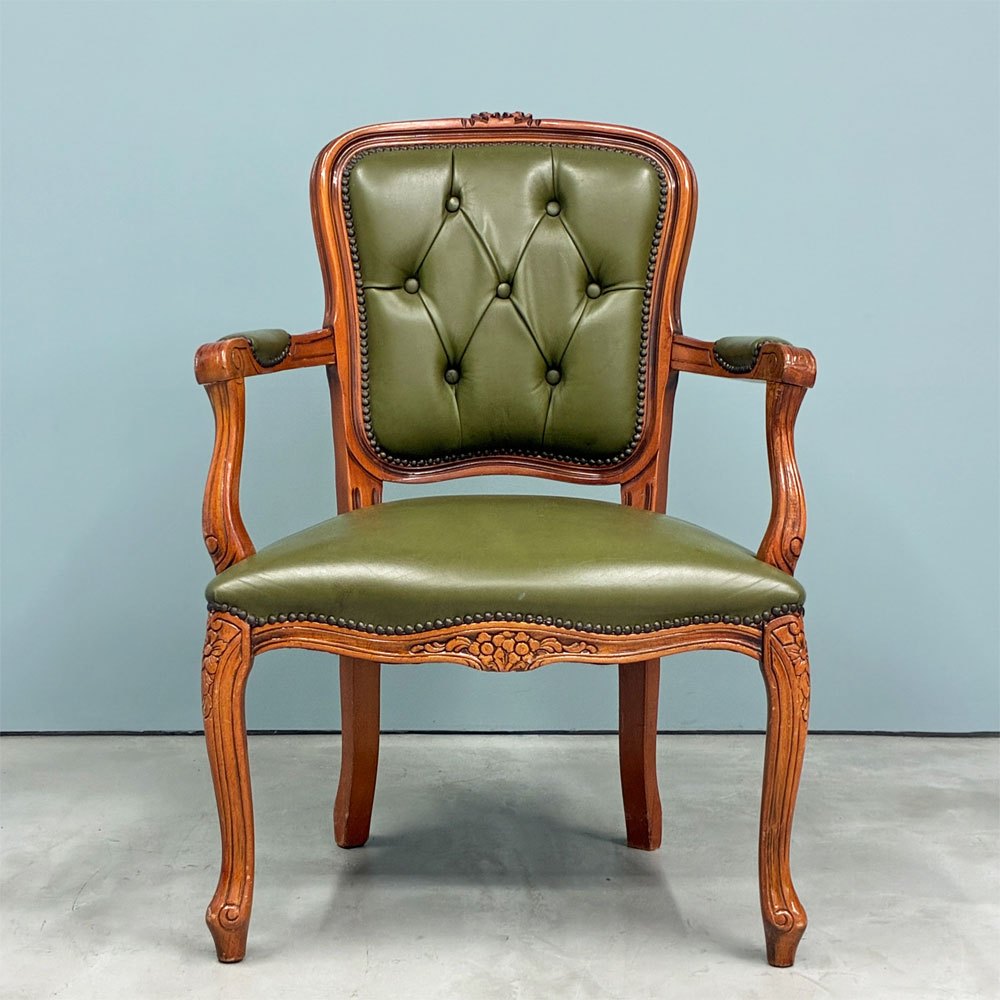 ヨーロピアンクラシカルデザイン European classical design ロココ調 猫脚 アームチェア サロンチェア イタリア製 ◎