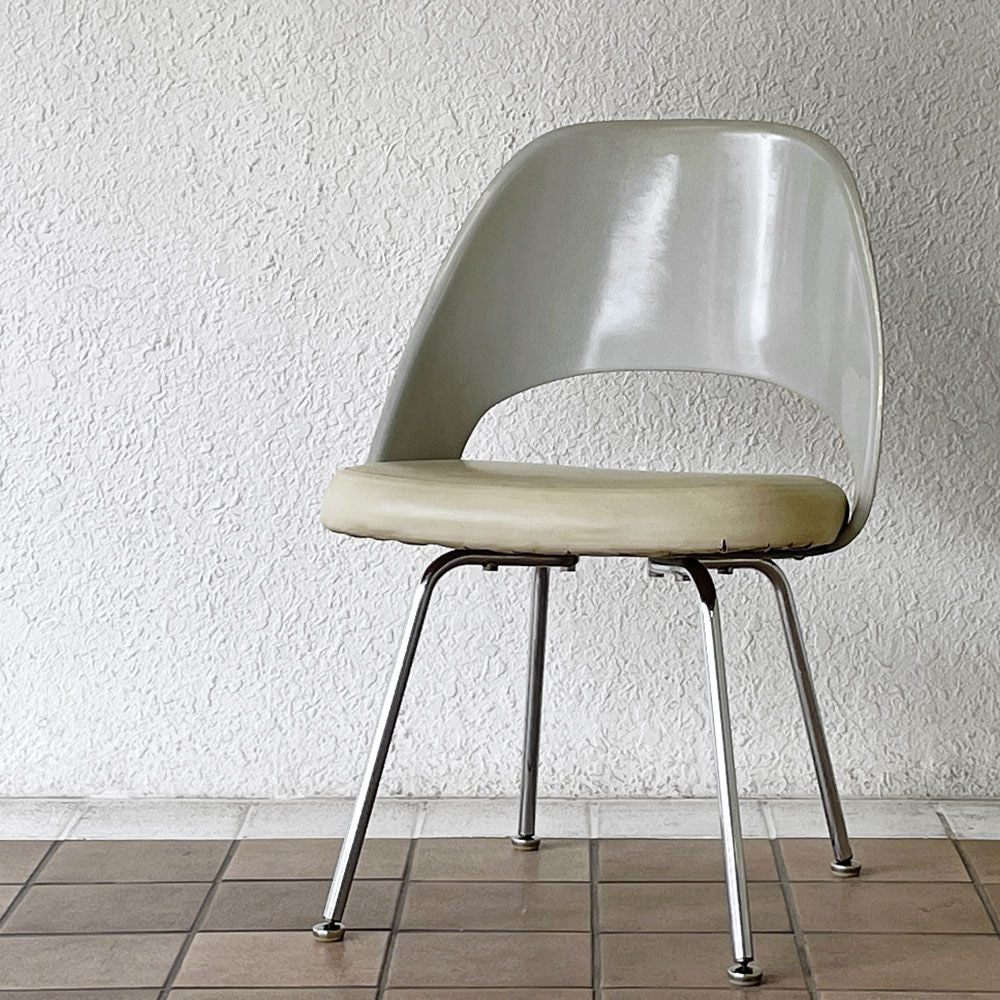 ノル Knoll エーロ・サーリネン Eero Saarinen エグゼクティヴ #72 サイドチェア FRPシェル PVCシート メタルベース 50-60's ビンテージ ◇