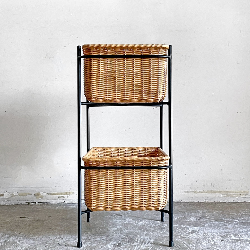 イデー IDEE ワラビー WALLABY バスケットスタンド BASKET STAND ラタン スチール ブラック ナチュラルデザイン ■