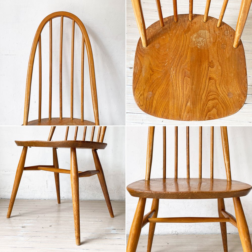 アーコール Ercol ビンテージ クエーカー ダイニングチェア サイドチェア エルム材 ビーチ材 UKビンテージ 英国家具 ★