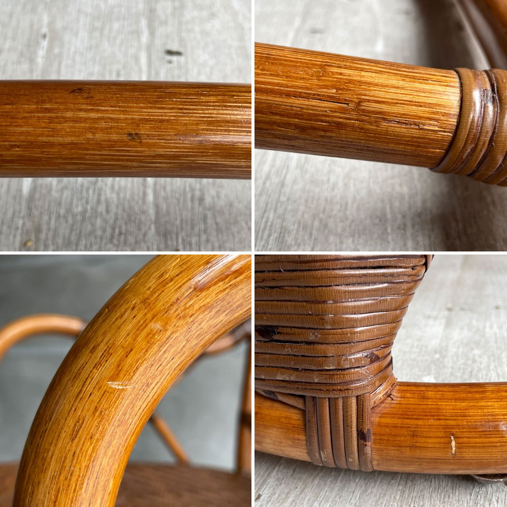 カザマ KAZAMA ラタン アームチェア ラタンチェア ラウンジチェア 籐 曲木 アジアンスタイル 廃番 ♪