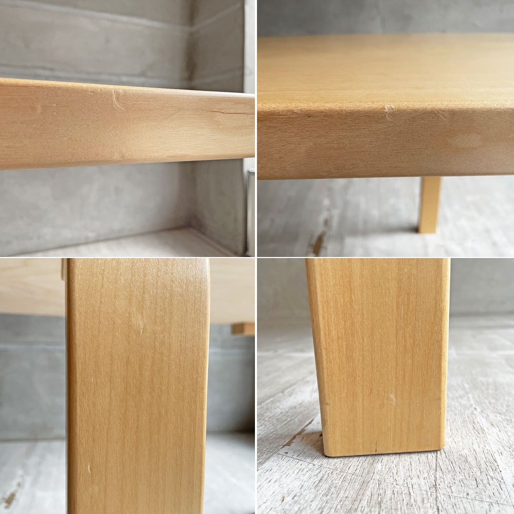 アルテック artek テーブル 95 Table 95 ダイニングテーブル 半円形 バーチ材 ナチュラルラッカー 脚カット品 アルヴァ・アアルト 北欧 フィンランド 定価￥215,000- ♪