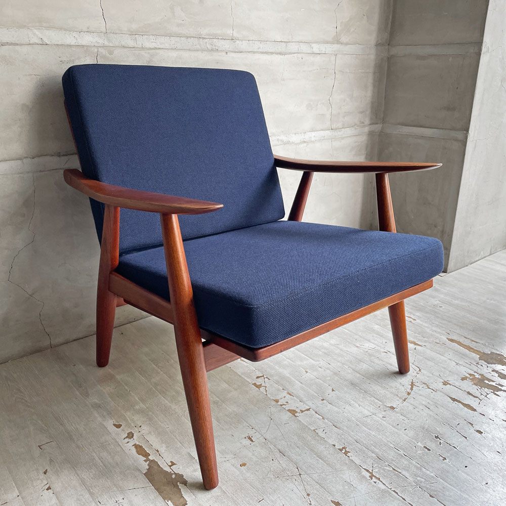 ゲタマ GETAMA GE270 1Pソファ イージーチェア ラウンジチェア チーク無垢材 ハンス・J・ウェグナー デンマークビンテージ 北欧家具 希少 ♪