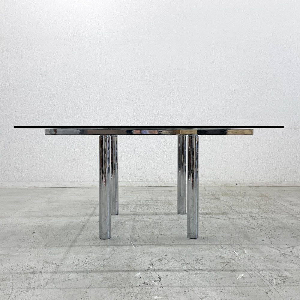 ノル Knoll アンドレ Andre Square Glass Table ダイニングテーブル ガラストップ  スクエア Tobia Scarpa モダンデザイン 〓