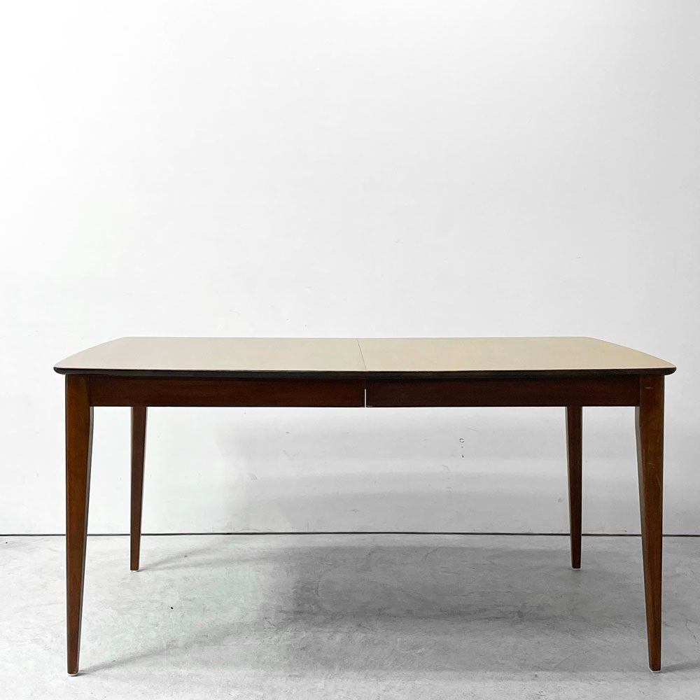 USビンテージ ウォールナット材 エクステンション ダイニングテーブル 152×101.5cm EX 追加天板1枚 伸長式 ●