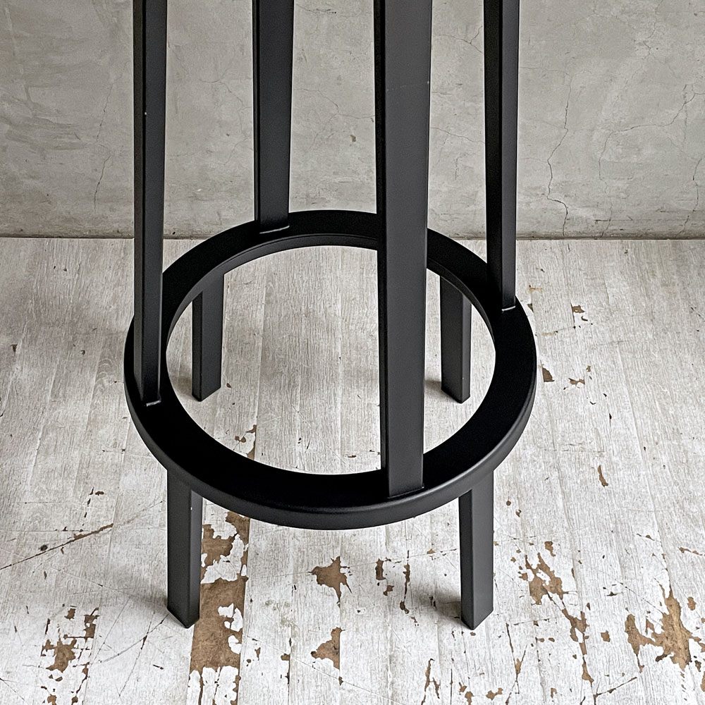 ヘイ HAY リボルバー バースツール ロー REVOLVER BAR STOOL LOW H76cm ブラック 回転式座面 レオン・ランズメイヤー デンマーク 定価¥51,700- B ♪