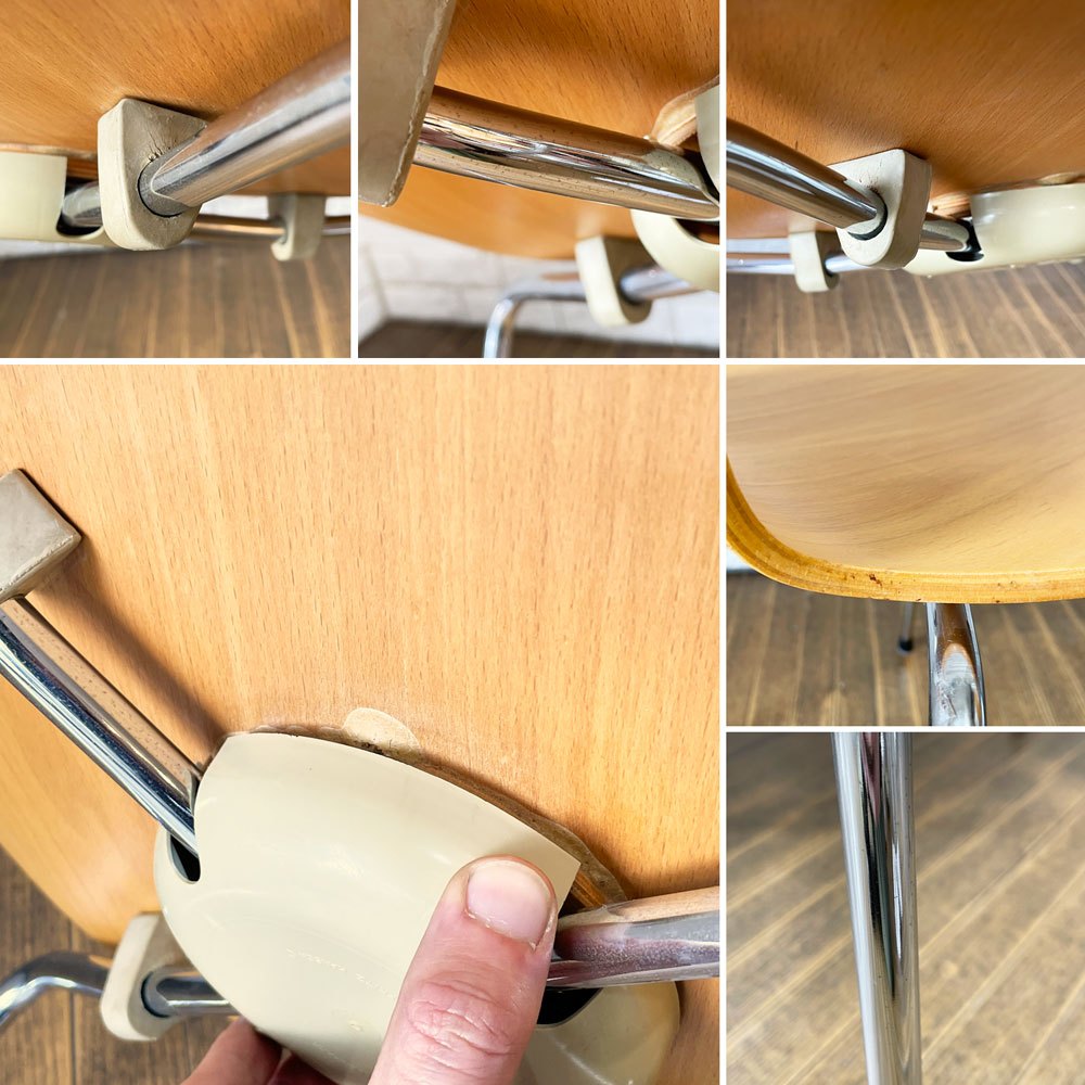 フリッツハンセン Fritz Hansen 3101 アリンコチェア アントチェア 4本脚 ナチュラルビーチ ラッカー仕上げ フェルトグライズ アルネ・ヤコブセン E ◎