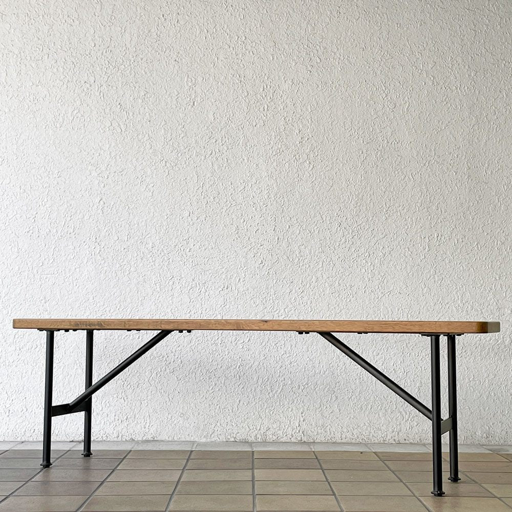 アクメファニチャー ACME Furniture ブライトン BRIGHTON ベンチ オーク無垢材 W140cm ディスプレイスタンド インダストリアルデザイン ◇