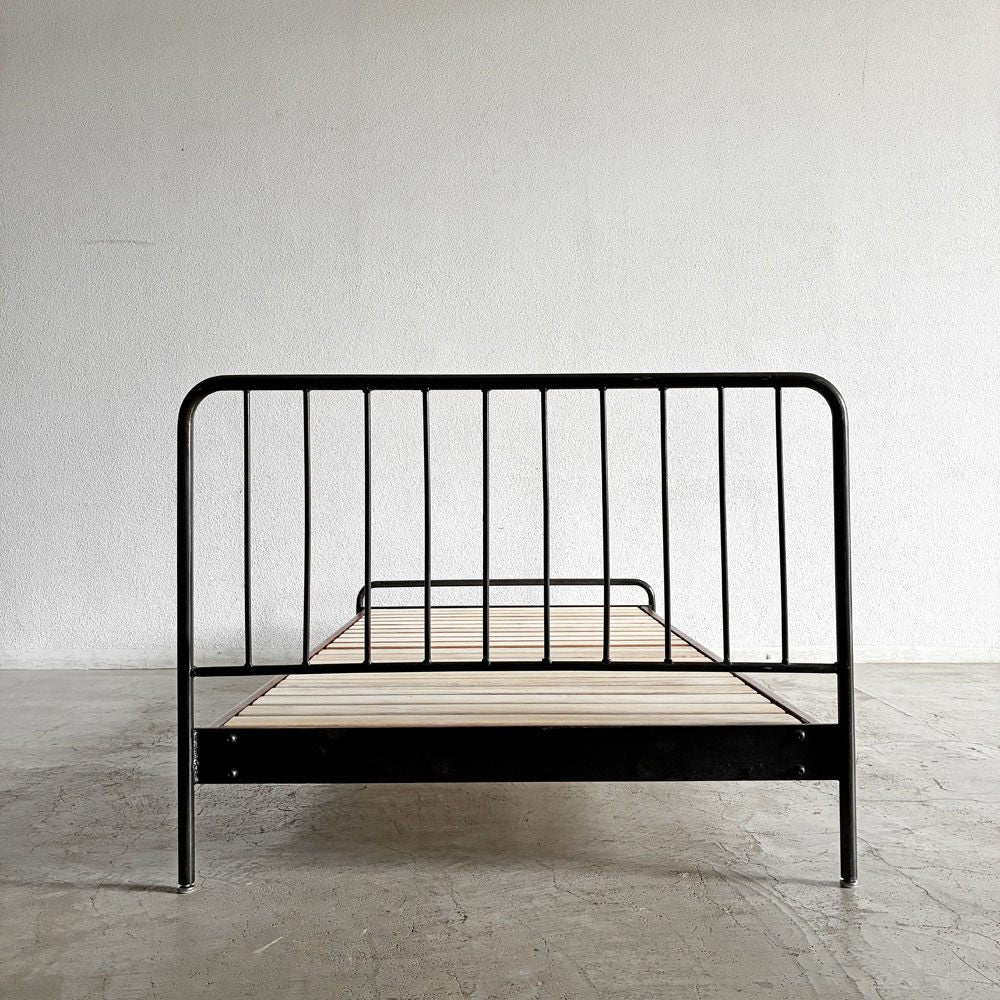 ジャーナルスタンダードファニチャー j.s.F サンク SENS BED ベッドフレーム シングルサイズ W107cm オーク材 スチール脚 インダストリアル 廃番 〓