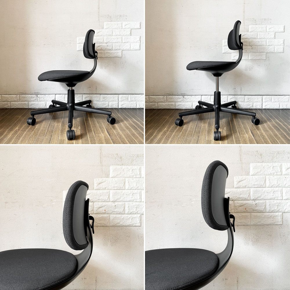 ヴィトラ vitra ルーキー Rookie デスクチェア キャスターチェア ダークグレーファブリック ×ディープブラック 高さ調整可 コンスタンチン・グルチッチ 定価￥78,100- ◎