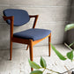 スコウ・アンデルセン Schou Andersen No.42 ダイニングチェア ハーフアーム オーク材 ネイビー ファブリック張替え済み カイ・クリスチャンセン 北欧 デンマークビンテージ ♪