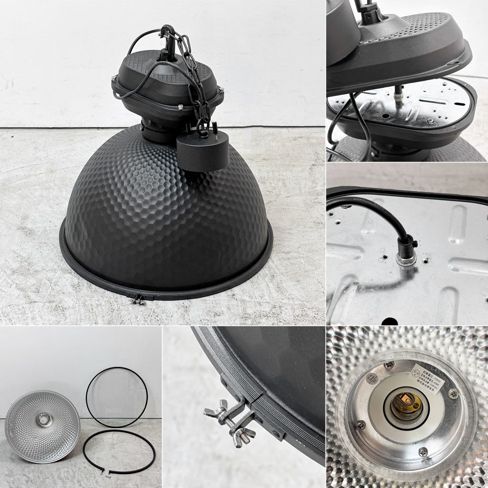 デクター DECTER ペンダントライト ハンマード加工 ブラック W53cm スチール × ガラス インダストリアルデザイン 関家具取扱 ●