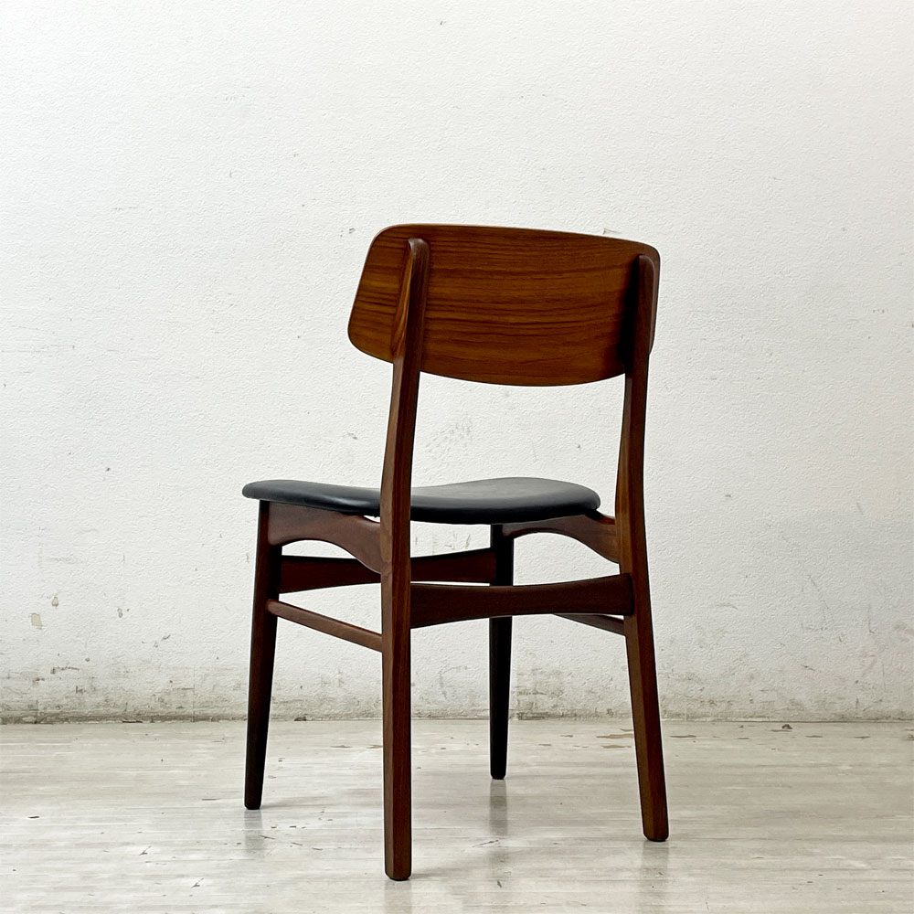 ファーストラップ FARSTRUP Model 208A ダイニングチェア チーク×アフロモシア材 レザー デンマーク ビンテージ 北欧家具 A ●