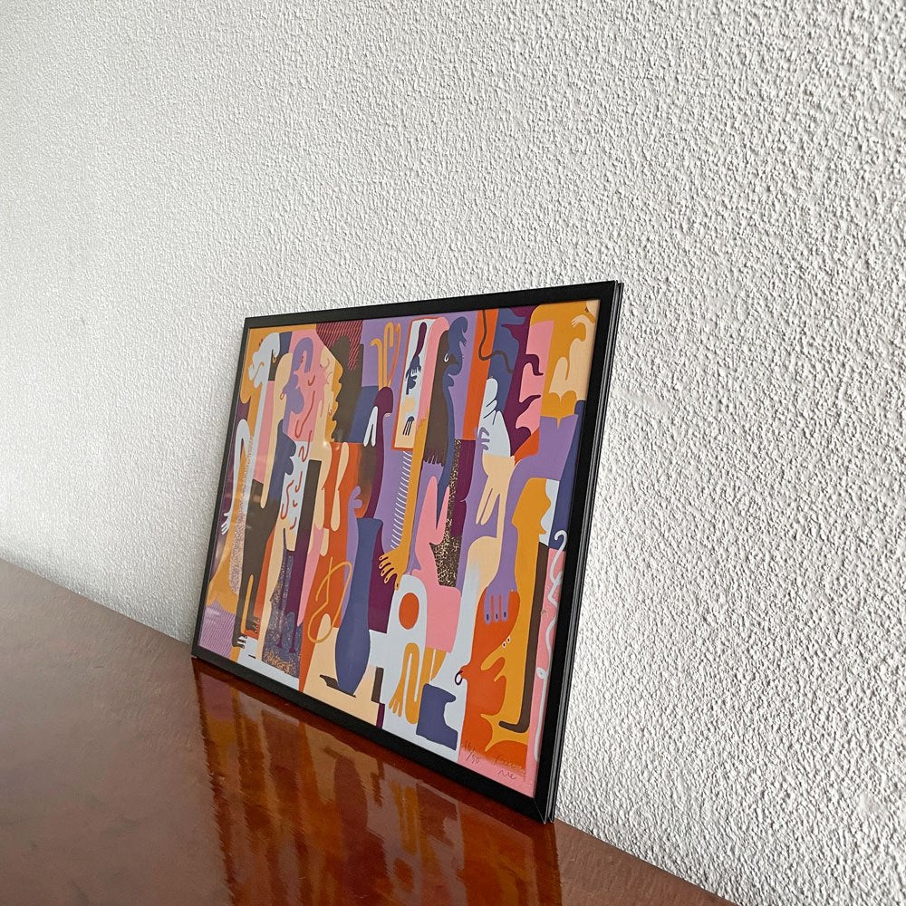 キーニュ Keeenue オッドワンカット ODD ONE CUT シルクスクリーン 44×31.5cm 額装品 箱付 16/50 サイン入り 〓