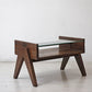 ピエールジャンヌレ Pierre Jeanneret コーヒーテーブル Coffee Table スモール チーク無垢材 ガラス チャンディーガル レター有 60‘s CHH/T57 ●