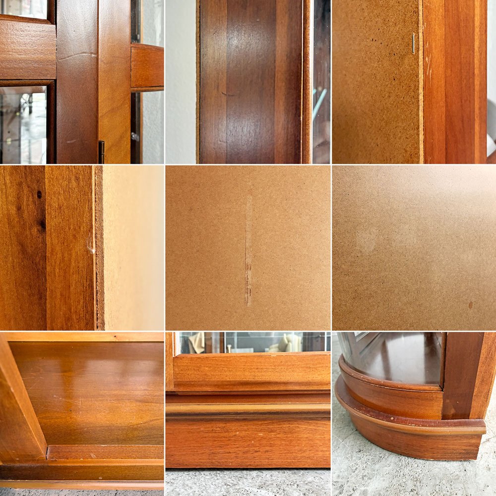 プラスキファニチャー Pulaski Furniture キュリオケース ガラスキャビネット 飾り棚 H214cm ガラス棚板 4段 照明付 アメリカ 〓