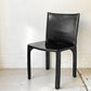 カッシーナ Cassina キャブチェア 412 CAB CHAIR アームレス 本革 ブラック マリオ・ベリーニ MoMA イタリアンモダン 定価￥308,000- ★