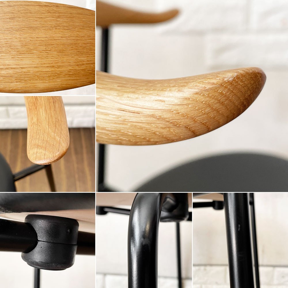 カールハンセン＆サン Carl Hansen & Son CH88P ダイニングチェア オーク材 本革 ブラックレザー スチール脚 ブラックレッグ ハンス・J・ウェグナー 北欧家具 ◎