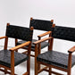 北の住まい設計社 KITANOSUMAISEKKEISHA ラスティック チェア RUSTIC CHAIR アームチェア レザー 本革  ブラック カエデ x ナラ材 廃番 A ●