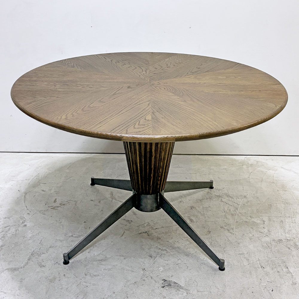 クラッシュゲート CRASH GATE ノットアンティークス Knot antiques リボーン REBORN ダイニングテーブル ラウンド オーク材 スチール Φ120cm インダストリアルテイスト ●