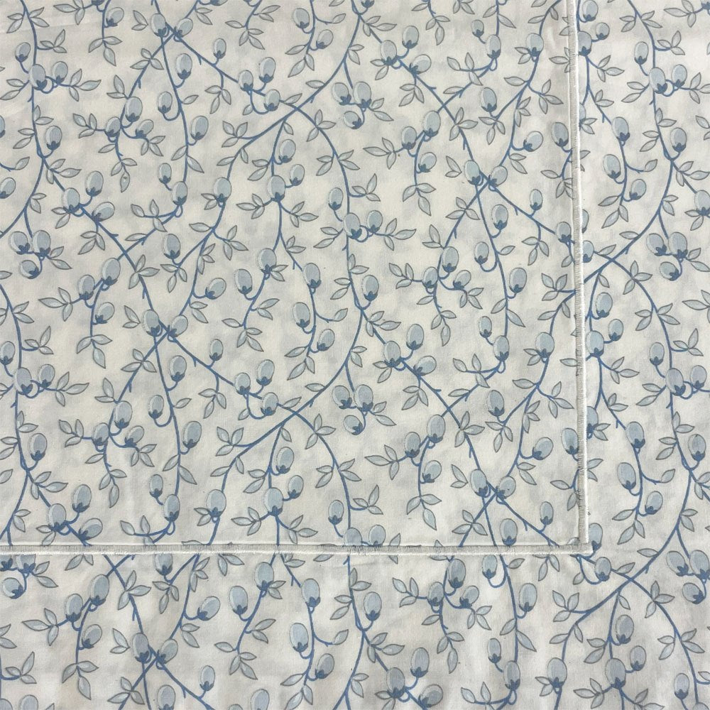 イヴドローム Yves Delorme クッションカバー  ピローケース ブルーフラワー フランス ●