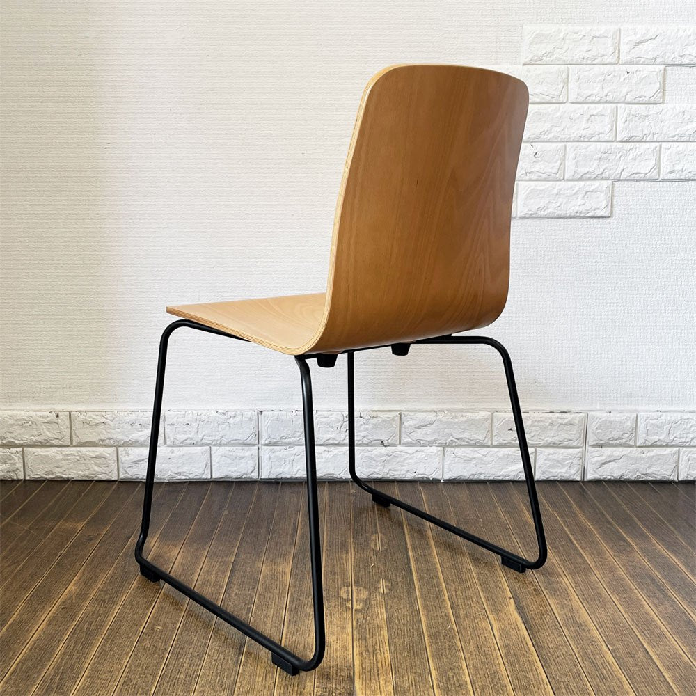 イデー IDEE ラング LANGUE スタッキングチェア ダイニングチェア ナチュラル ブナ材 プライウッド×スチール 定価￥29,900- ◎