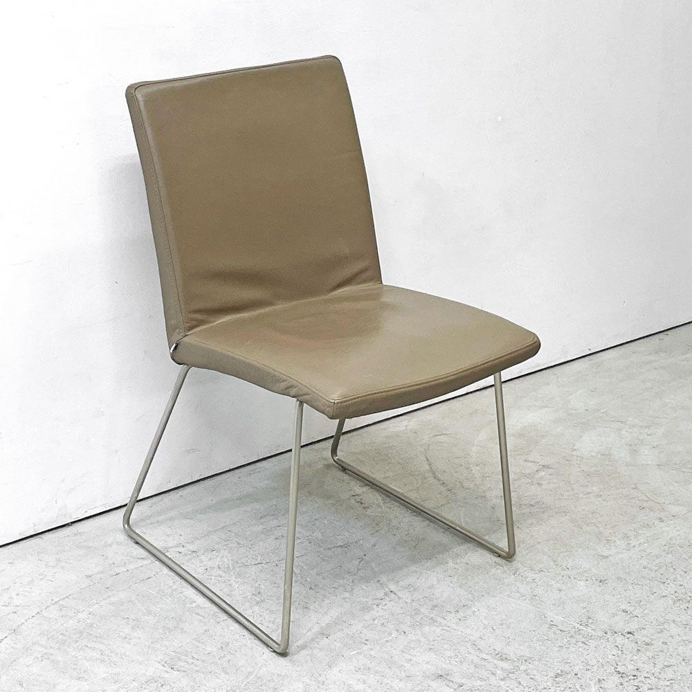 ボーコンセプト BoConcept マリポサディライト Mariposa Delight ダイニングチェア 本革シート グレー系 デンマーク B ●