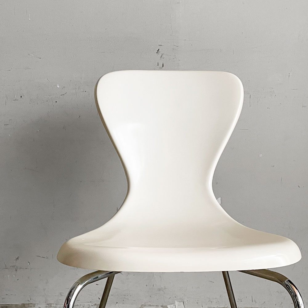 イデー IDEE ヨーンチェア YAWN CHAIR FRP ホワイト ダイニングチェア 岡嶌要 スペースエイジ 廃番 ■