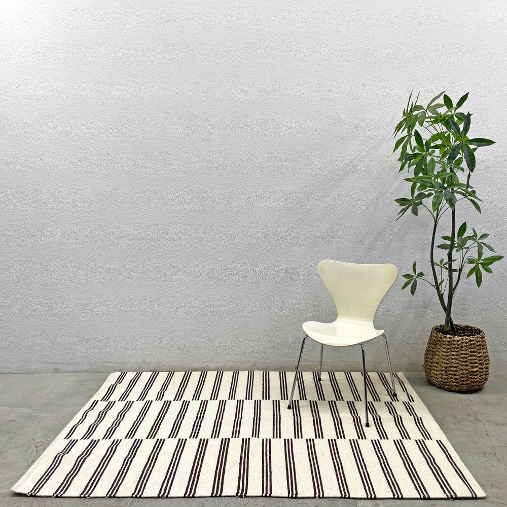 ザラホーム ZARAHOME トリプル エフェクト ストライプ ラグ Triple effect striped rug ウール ラグ Wool 150 x 200cm 廃盤 〓