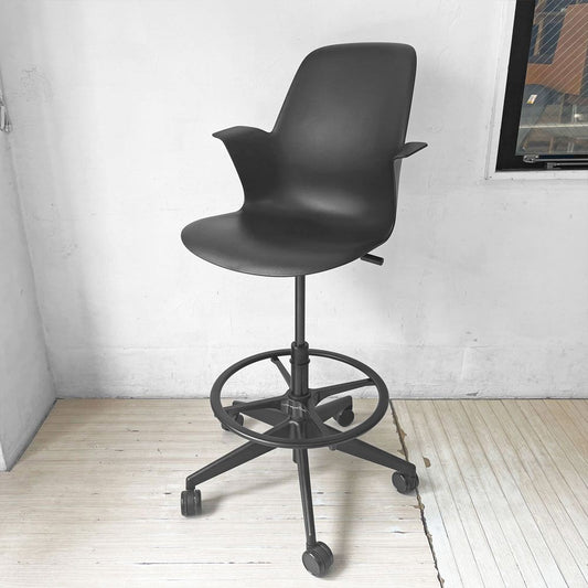 スチールケース Steelcase ノード ファイブスター スツール Node FIVE-STAR STOOL ハイチェア 製図チェア キャスター ブラック ★