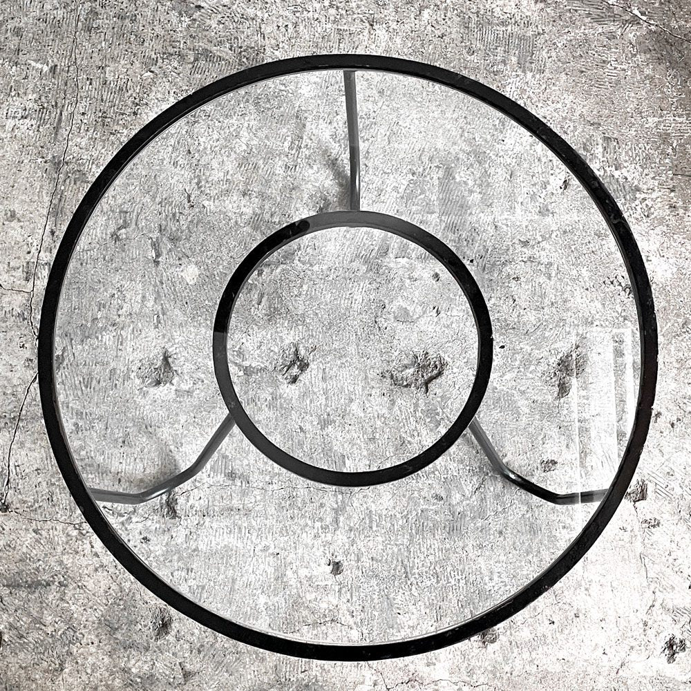 アトリエマテゴ Atelier Mategot ベルビュー コーヒーテーブル Bellevue coffee table ローテーブル ガラス天板 Φ70.5cm マシュー・マテゴ フランスビンテージ ミッドセンチュリー ■