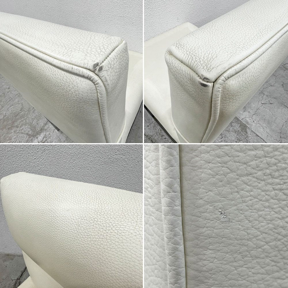 フェンディ・カーサ FENDI CASA エー・ビー・デュアメル AB Duhamel ダイニングチェア 本牛革 オフホワイト 参考価格 約45万～65万の品 D 〓