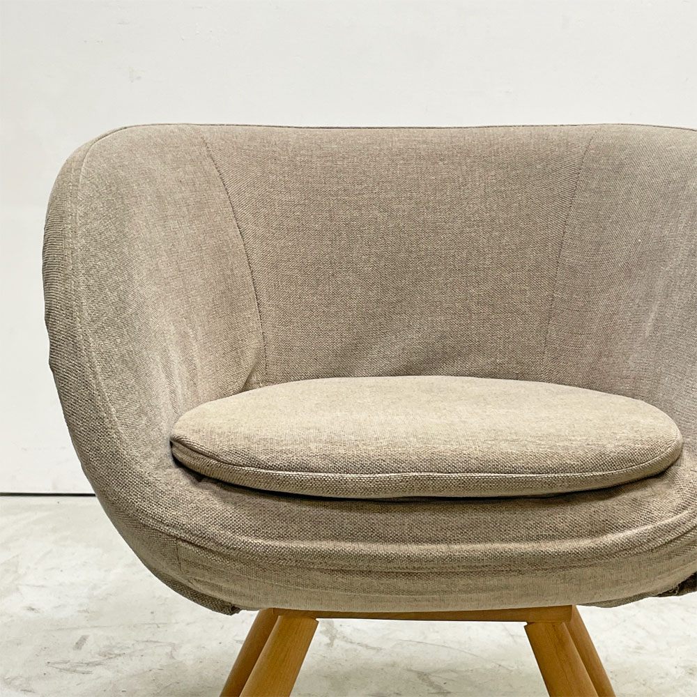 モモナチュラル Momo Natural モールドラウンドチェア MOLD ROUND M-ROUND CHAIR SO ダイニングチェア アルダー材 カバーリング 回転式 定価￥45,000- B ●