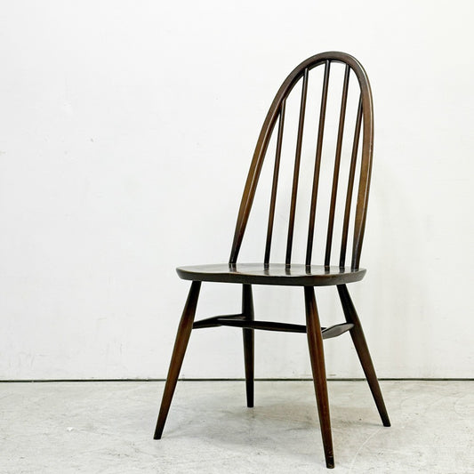 アーコール Ercol クエーカーチェア ダイニングチェア ハイバック オールドコロニアル ブラウン エルム材 × ビーチ材 UKビンテージ 英国家具 A ●