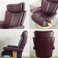 エコーネス EKORNES ストレスレス Stressless マジック Magic リクライニングチェア クラシックベース Mサイズ オットマン付き ボルドー系 〓