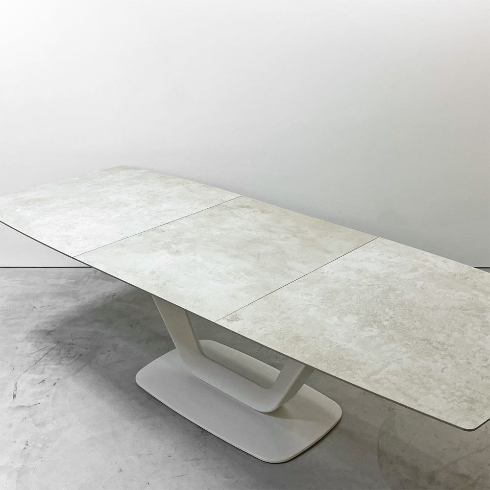 ボーコンセプト BoConcept アリカンテ Alicante 伸長式 ダイニングテーブル W183-264cm アッシュセラミック×マットホワイト 定価￥751,900- ●