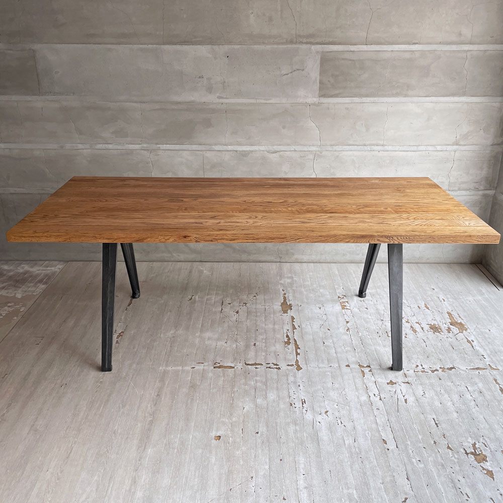 クラッシュゲート CRASH GATE ノットアンティークス Knot antiques ヨーク YORK ダイニングテーブル オーク無垢集成材 鋳鉄脚 廃番 ♪
