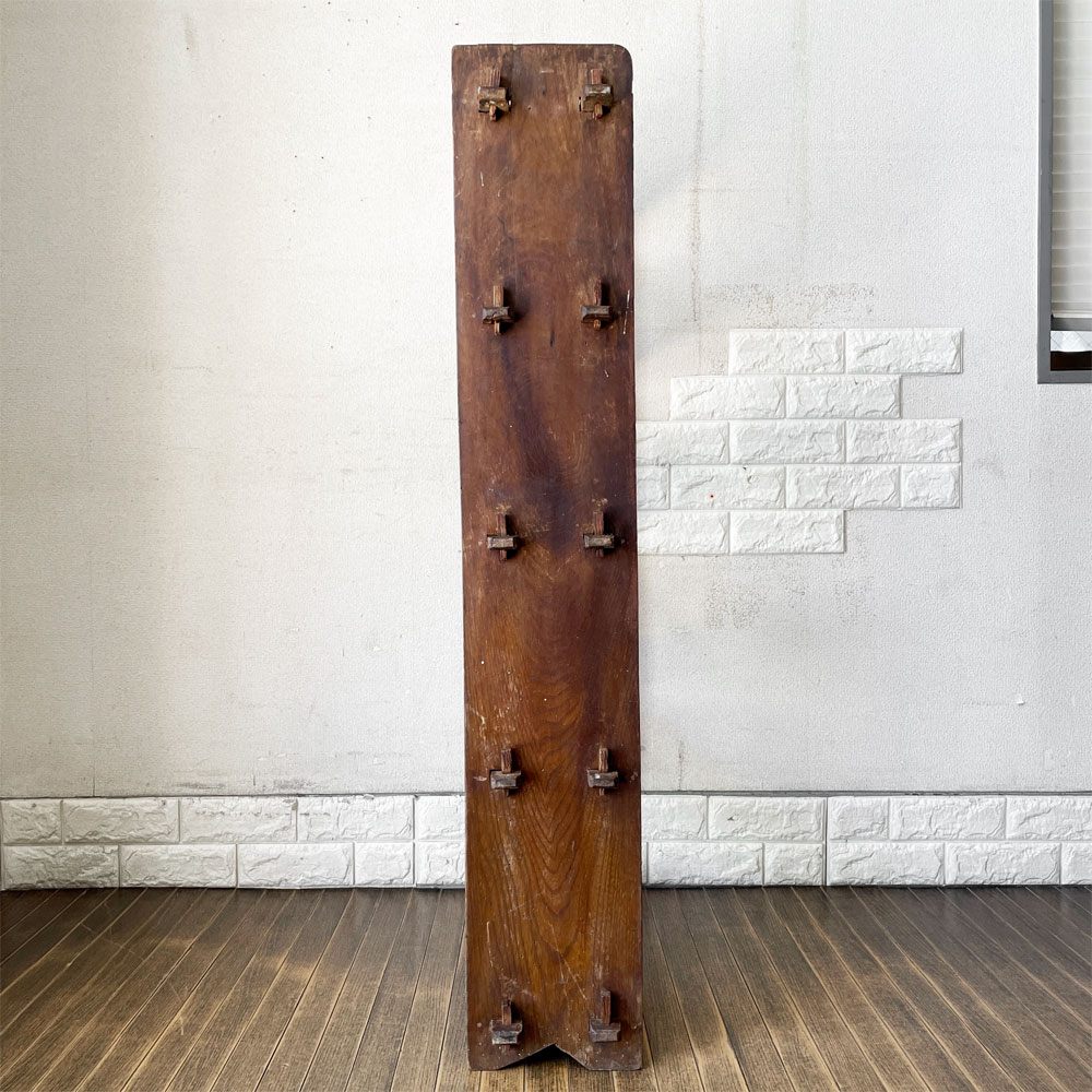 ジャパンビンテージ Japan Vintage 古い木味の本棚 5段 ブックシェルフ オープンシェルフ 飾り棚 楔留め W66cm 昭和レトロ 古家具 A ◎